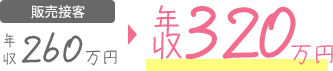 販売接客 年収260万円 → 事務職 年収320万円