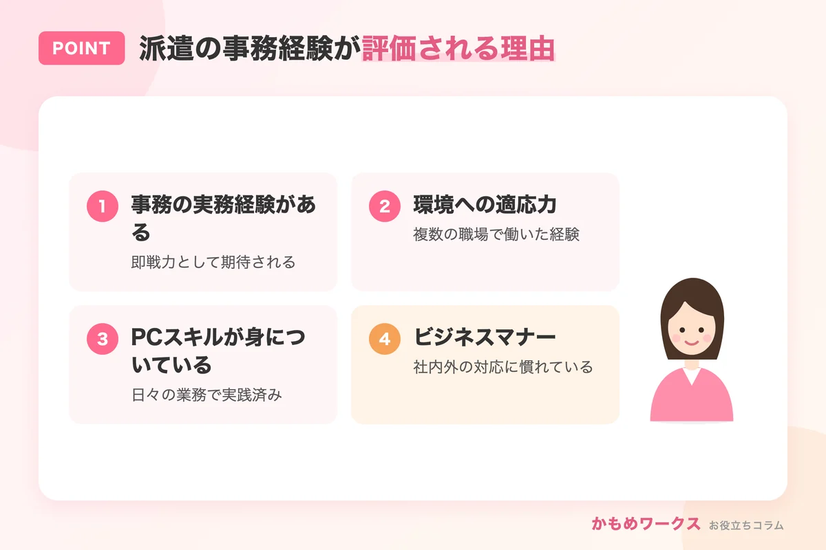 派遣の事務経験が正社員転職で評価される理由
