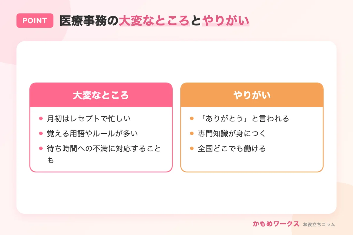 医療事務の大変なところとやりがい