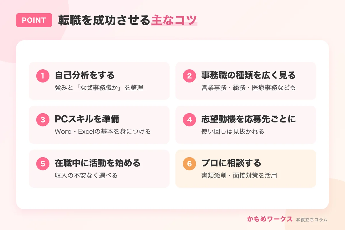 20代未経験で事務職転職を成功させる7つのコツ
